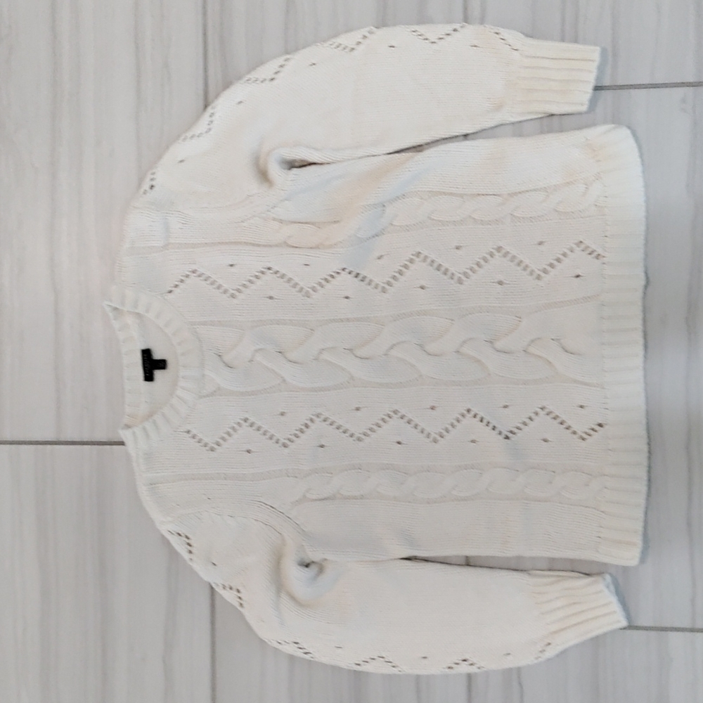 Talbots Ivory Cable KnitSweater LP